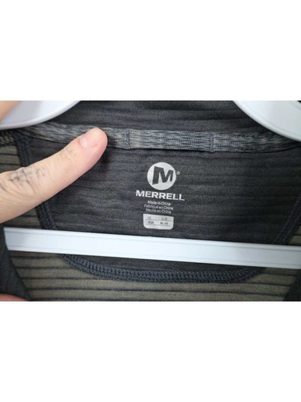 Merrell Mens Small Thermal Ribbed Knit 1/4 Zip Pullover Trekking Jacket Top Gray - Picture 6 of 14